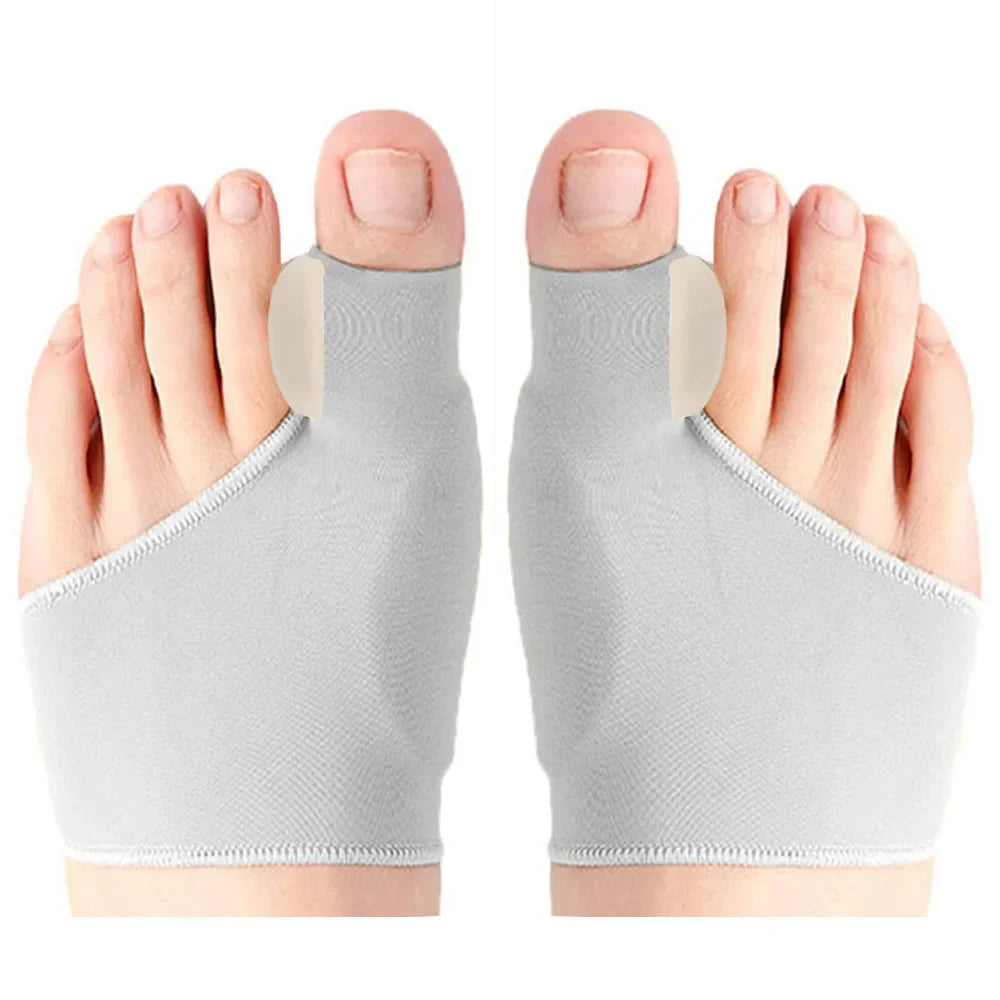 2pcs=1pair Men's Socks Gray Toe Hallux Valgus Bunion Corrector Orthotics Feet Bone Thumb Adjuster Pedicure Correction Sock